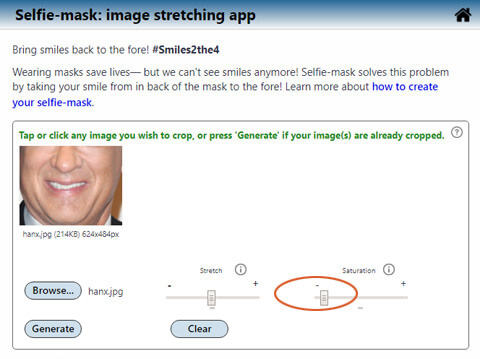 Image showing saturation range control