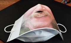 Image showing completed paper selfie for manufactured mask
