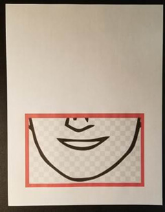 Image showing placement of selfie image on standard-sized page