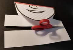 Image showing how to make the tab for the paper selfie-mask