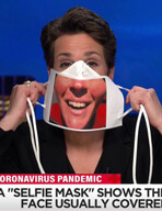 Rachel Maddow demonstrates the selfie-mask